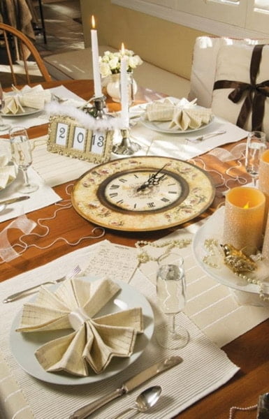 Decorating New Year's Table