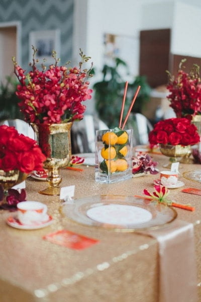 Decorating New Year's Table