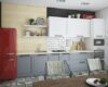 Kitchen design 6 sq.m. - new items for 2021-2022 with refrigerator