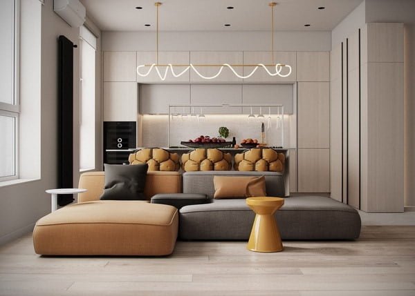 Interior design 2022 - fashion trends, current trends, stylish design