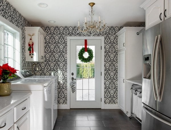 Wallpaper trends for the kitchen: a variety of color palette and wall design