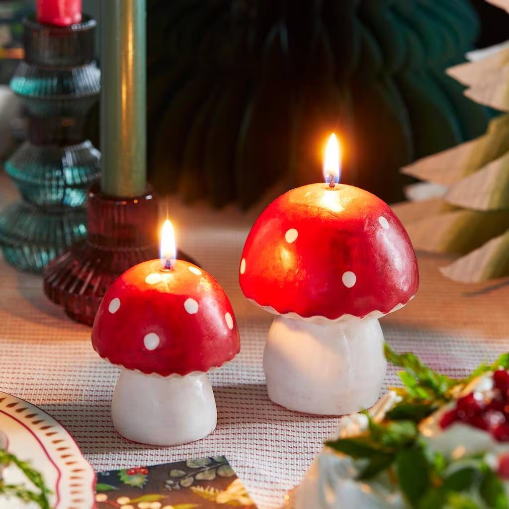 Mushroom candle holder