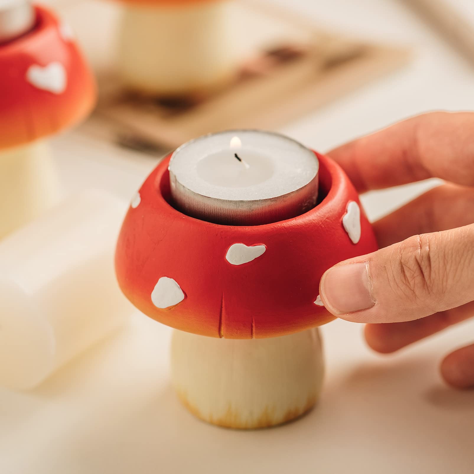 Mushroom candle holder