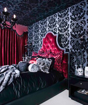 Dark red gothic bedroom