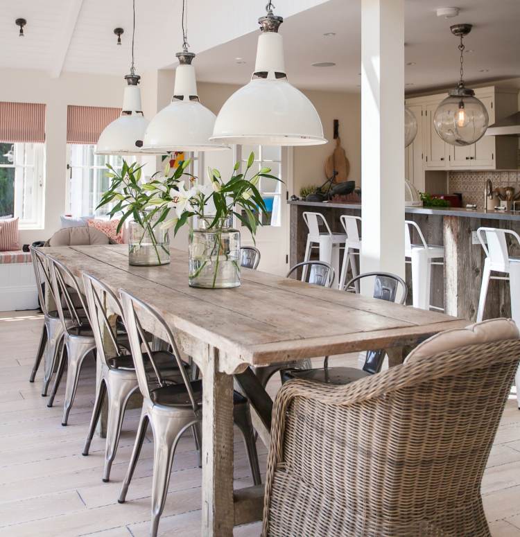 rattan chairs dining room industrial living style