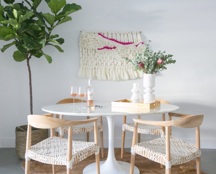 Rattan chairs dining room Mediterranean furnishings oak wood