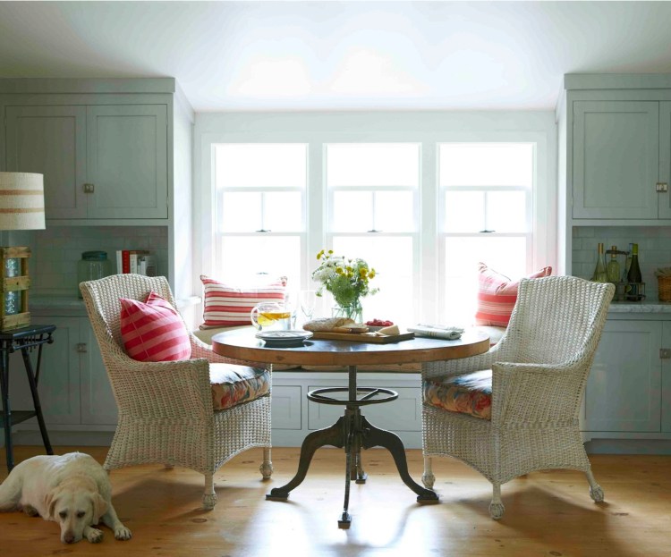 Rattan chairs dining room furnishing French country house style