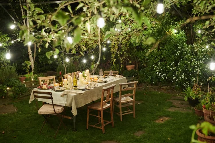 Beautify the garden with romantic outdoor lighting and create a unique atmosphere in the evening